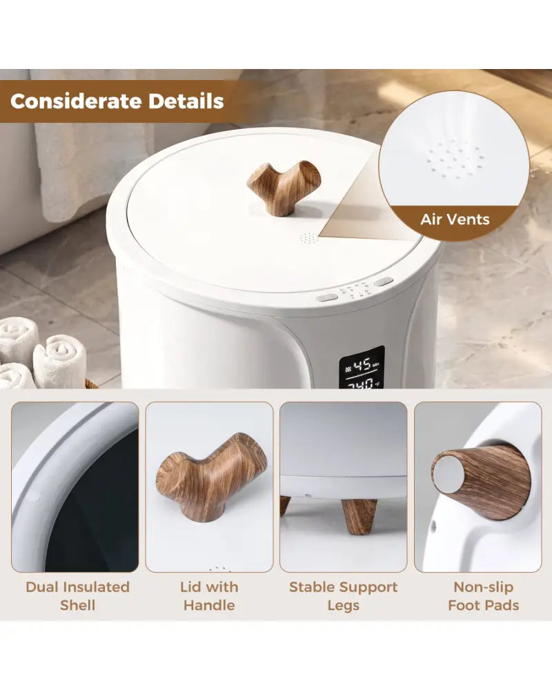 20 L Large Blanket and Towel Warmer with 3 Heat Levels for Bathroom-White - White - Dryers