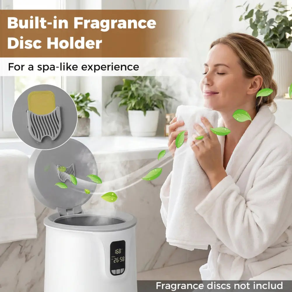 20 L Large Blanket Towel Warmer for Bathroom with 3 Heat Levels-White - White - Dryers