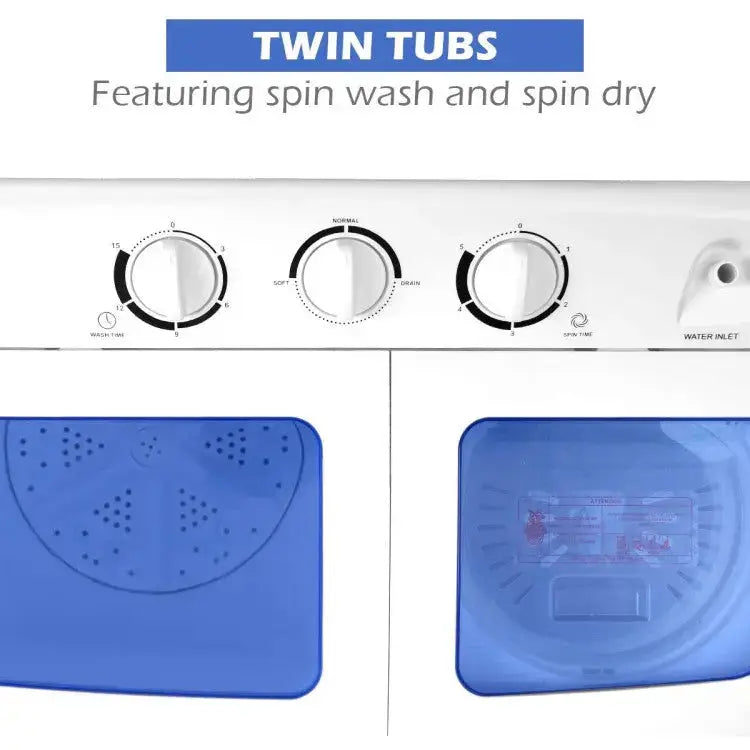 20 lbs Compact Twin Tub Washing Machine for Home Costway