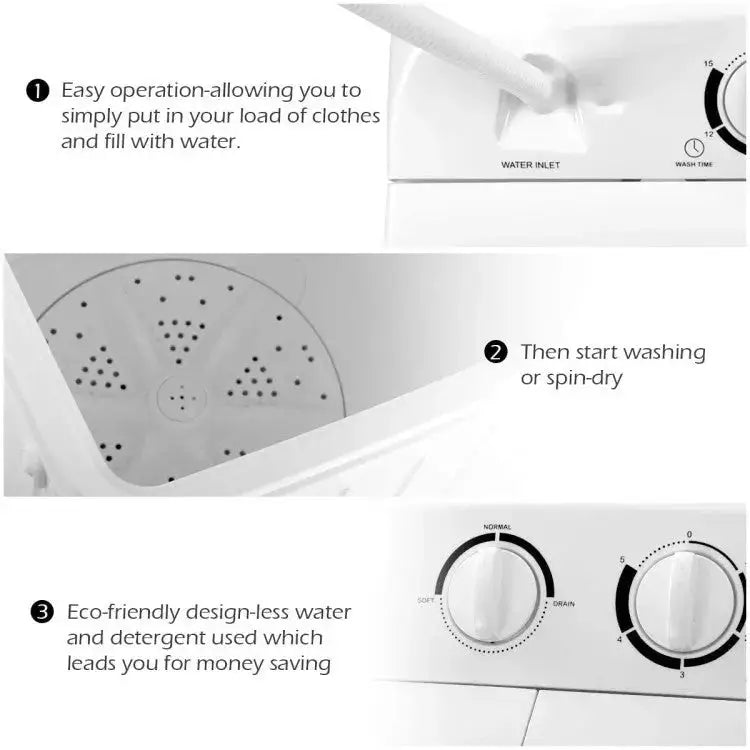 20 lbs Compact Twin Tub Washing Machine for Home Costway