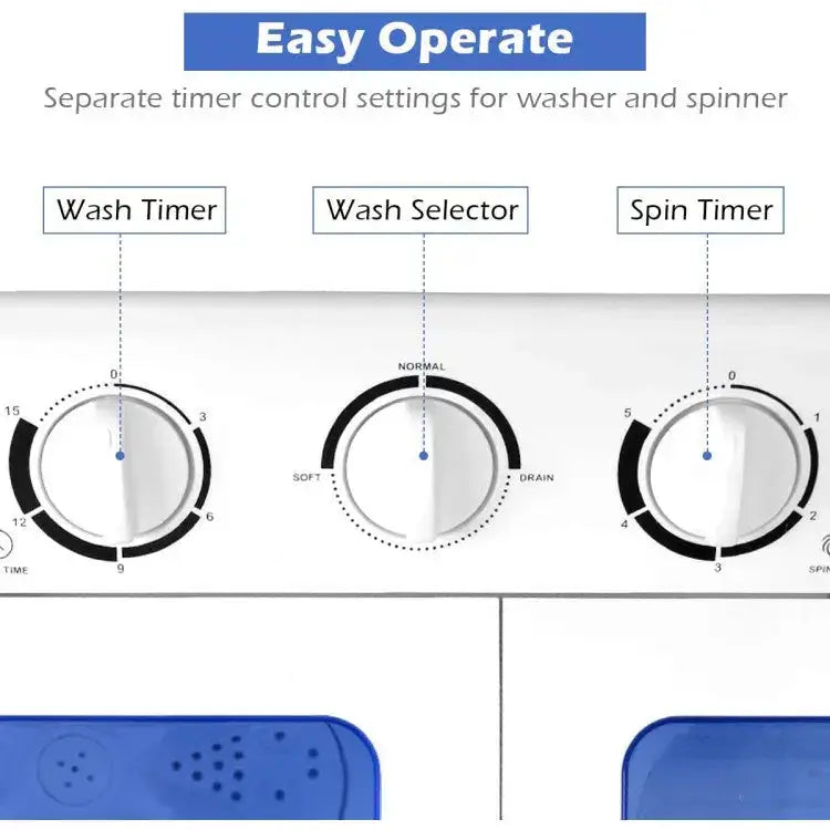20 lbs Compact Twin Tub Washing Machine for Home Costway