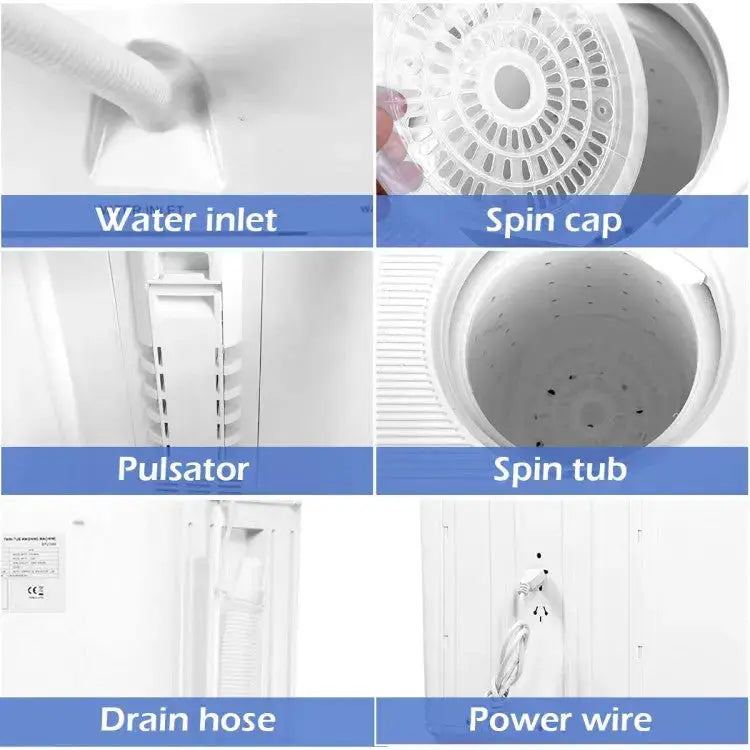 20 lbs Compact Twin Tub Washing Machine for Home Costway