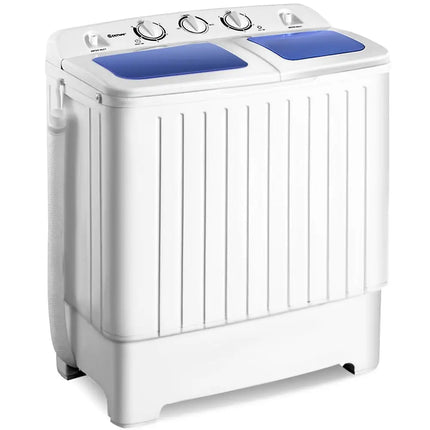20 lbs Compact Twin Tub Washing Machine for Home Use - White - Washing Machines