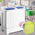 20 lbs Compact Twin Tub Washing Machine for Home Use - White - Washing Machines