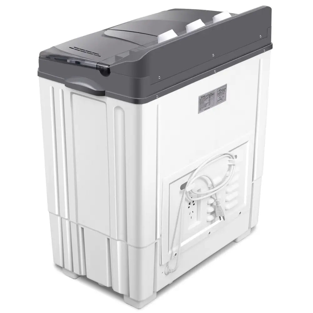20 lbs Portable Semi-Automatic Twin-tub Washing Machine - Gray - Washing Machines