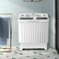 20 lbs Portable Washing Machine with Built-in Gravity Drain-Gray - Gray - Washing Machines