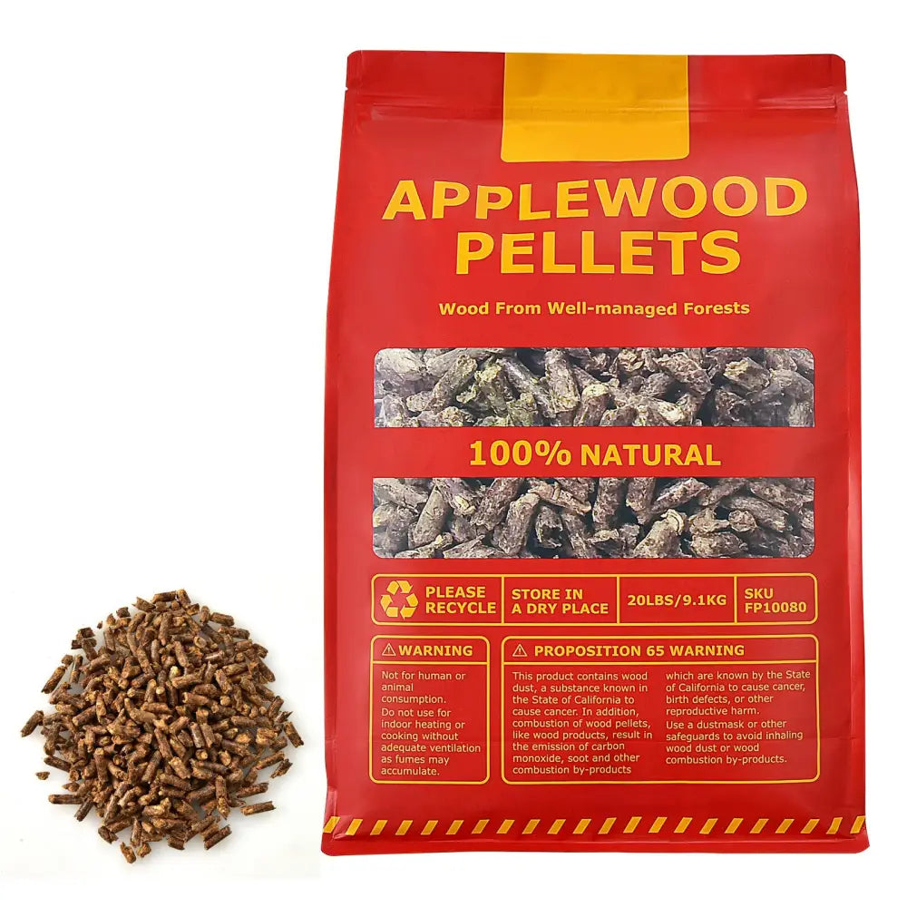20 Pounds Apple Wood Pellets 100% All-Natural for Pellet Grills - Natural - Outdoor Grills