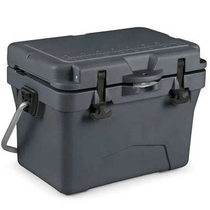 20 Quart Portable Hard Cooler with Built-in Ruler and Bottle-Gray - Gray - Coolers