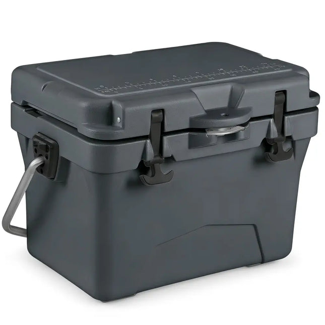 20 Quart Portable Hard Cooler with Built-in Ruler and Bottle-Gray - Gray - Coolers