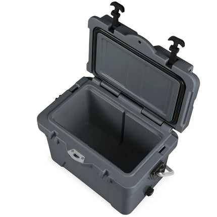 20 Quart Portable Hard Cooler with Built-in Ruler and Bottle-Gray - Gray - Coolers
