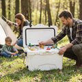 20 Quart Portable Hard Cooler with Built-in Ruler and Bottle-White - White - Coolers