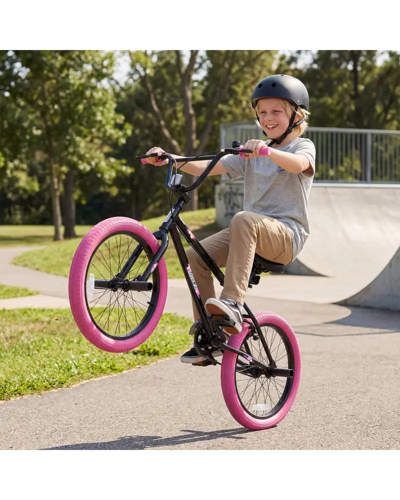 20’’ Trick Bicycle with 360 Degree Steering and Adjustable Seat for Kids and Teens-Pink - Pink - Kids Bike