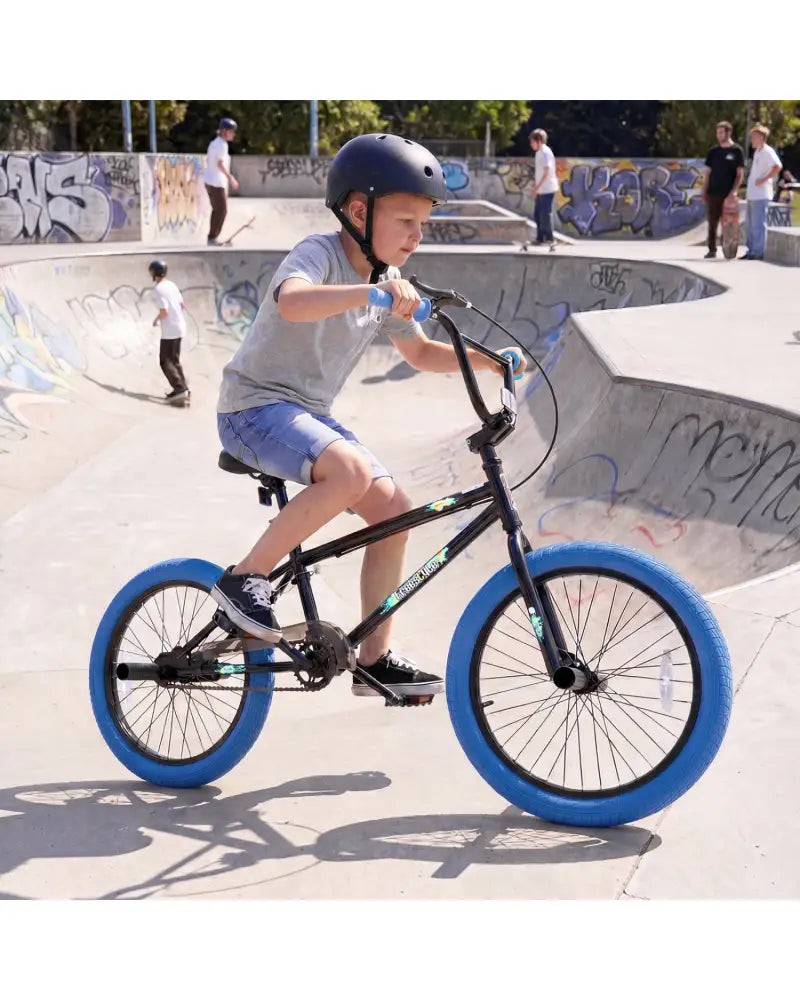 20’’ Trick Bicycle with 360 Degree Steering and Adjustable Seat for Kids and Teens-Navy - Navy - Kids Bike