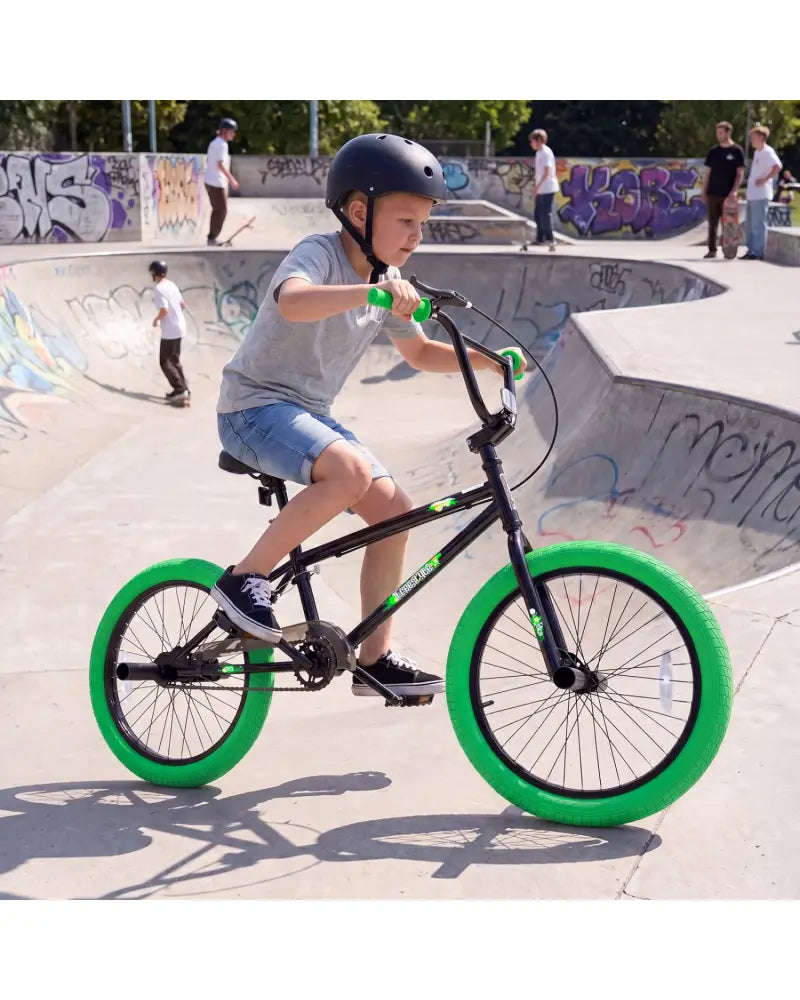 20’’ Trick Bicycle with 360 Degree Steering and Adjustable Seat for Kids and Teens-Green - Green - Kids Bike