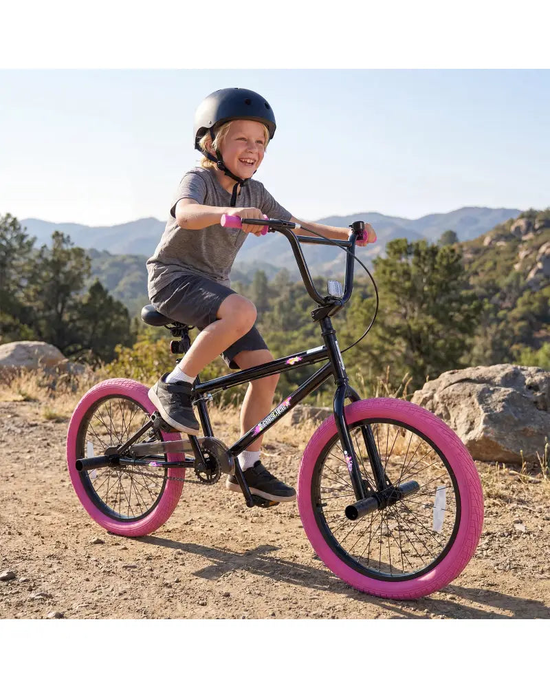 20’’ Trick Bicycle with 360 Degree Steering and Adjustable Seat for Kids and Teens-Pink - Pink - Kids Bike