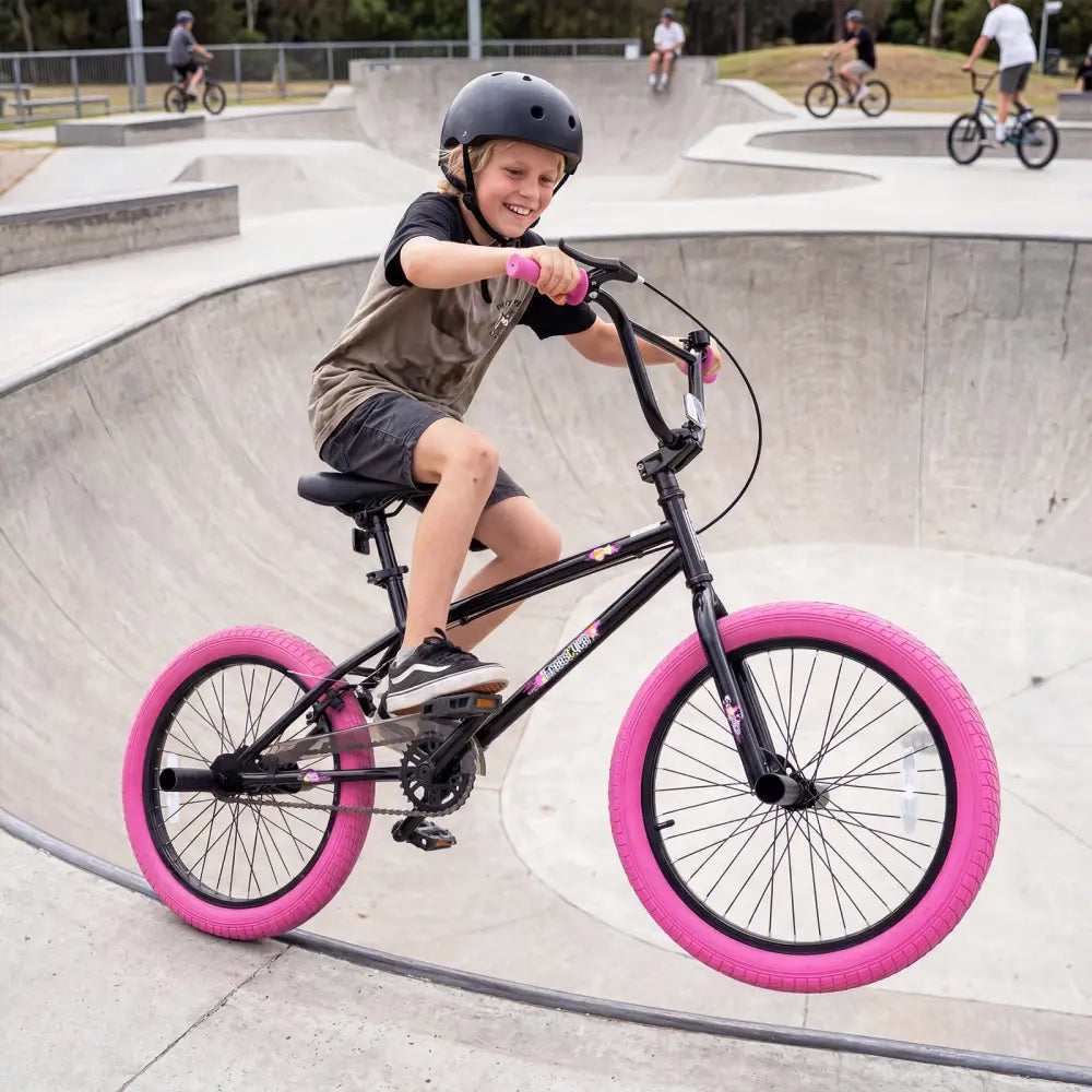 20’’ Trick Bicycle with 360 Degree Steering and Adjustable Seat for Kids and Teens-Pink - Pink - Kids Bike