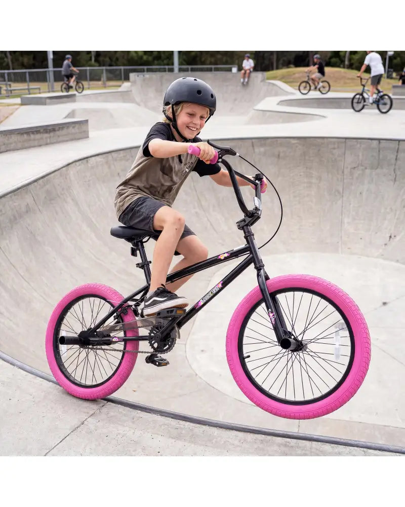 20’’ Trick Bicycle with 360 Degree Steering and Adjustable Seat for Kids and Teens-Pink - Pink - Kids Bike
