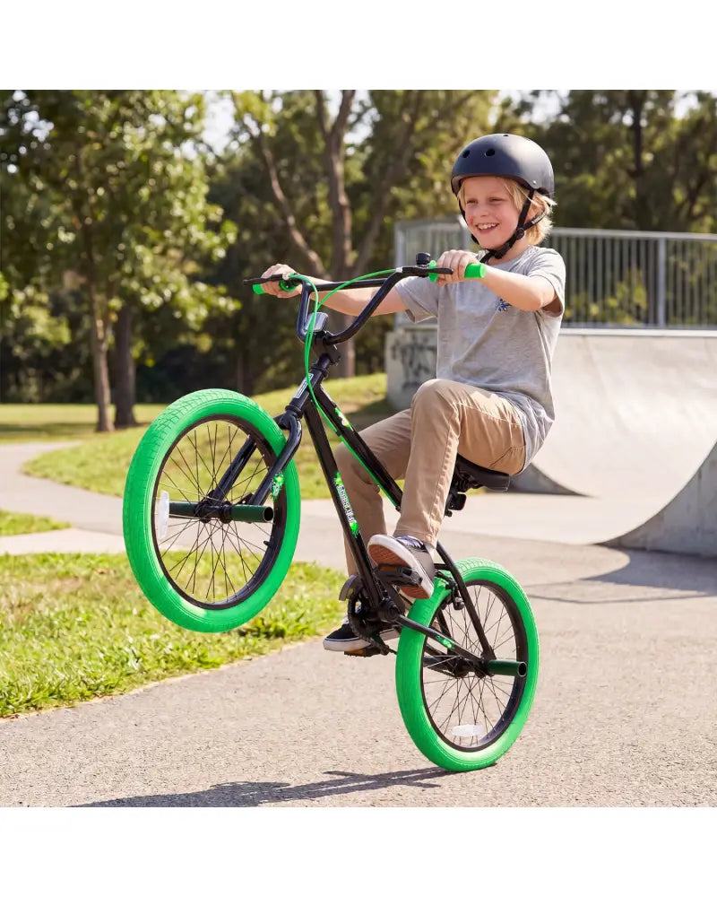 20’’ Trick Bicycle with 360 Degree Steering and Adjustable Seat for Kids and Teens-Green - Green - Kids Bike