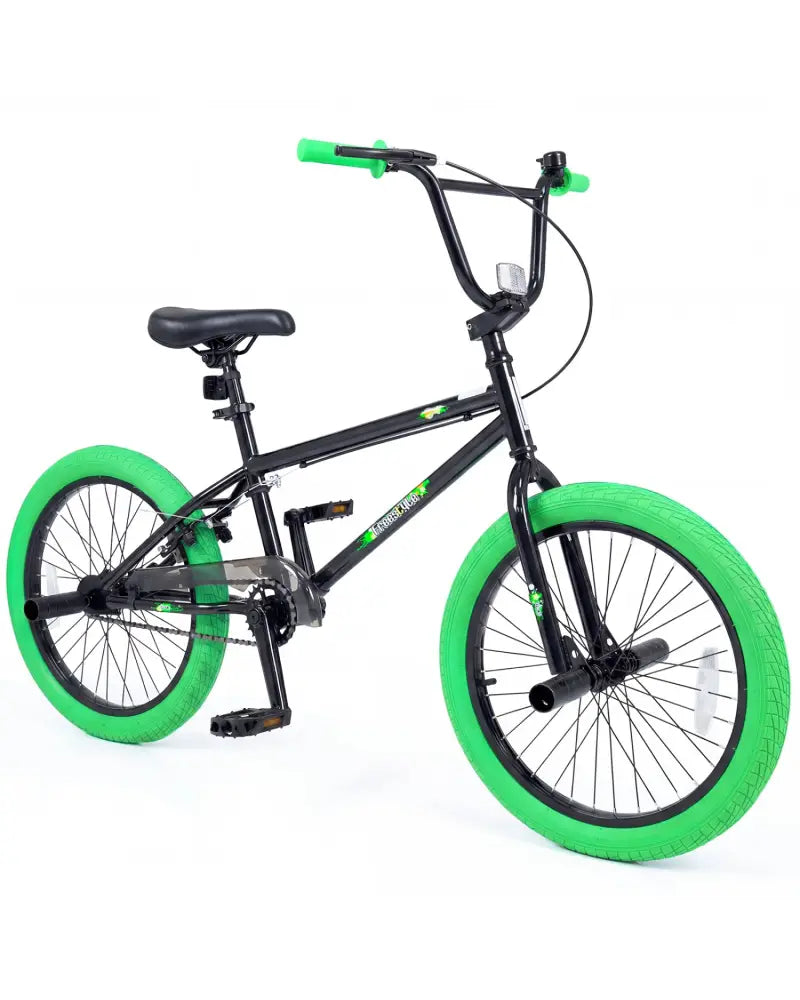 20’’ Trick Bicycle with 360 Degree Steering and Adjustable Seat for Kids and Teens-Green - Green - Kids Bike