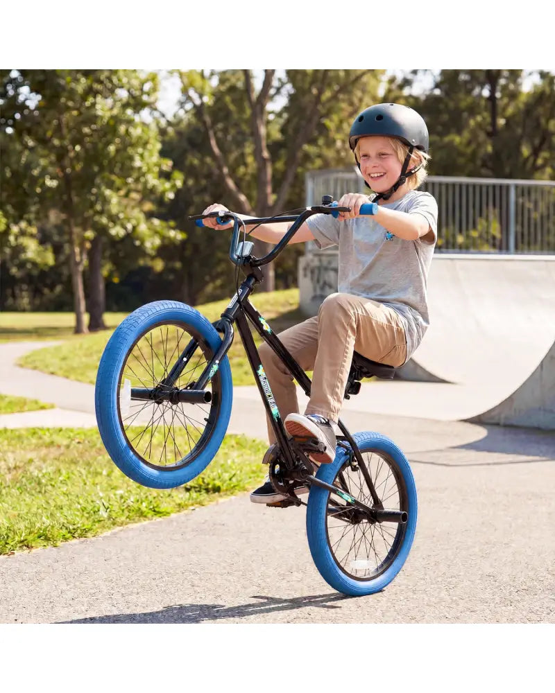20’’ Trick Bicycle with 360 Degree Steering and Adjustable Seat for Kids and Teens-Navy - Navy - Kids Bike