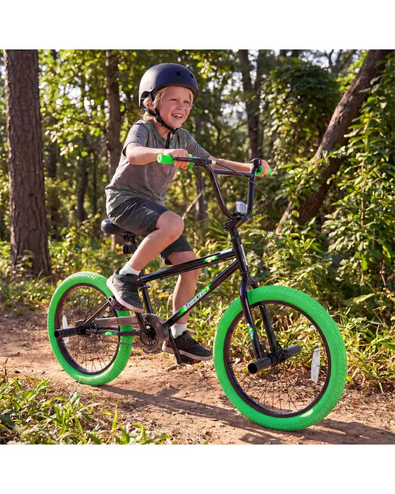 20’’ Trick Bicycle with 360 Degree Steering and Adjustable Seat for Kids and Teens-Green - Green - Kids Bike