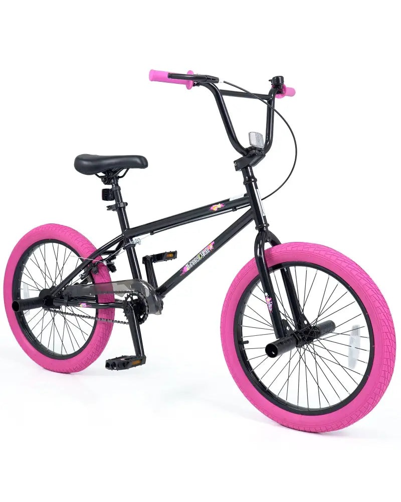 20’’ Trick Bicycle with 360 Degree Steering and Adjustable Seat for Kids and Teens-Pink - Pink - Kids Bike
