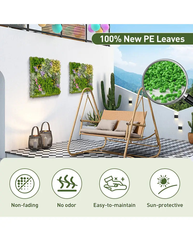 20’’ x 20’’ 3D Hanging Succulents with 10 Types of Mixed Faux Plants for Balcony Home - Green - Faux Plants