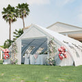 20 x 40 FT Peach Shaped Party Tent Wedding Canopy with Zipper Doors-White - White - Canopies