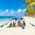 20 x 20 Feet Beach Canopy Tent with UPF50+ Sun Protection and Shovel-Blue - Blue - Canopies