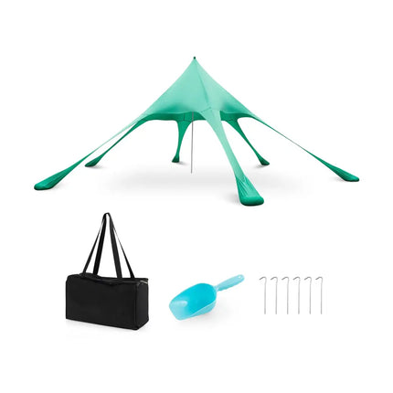 20 x 20 Feet Beach Canopy Tent with UPF50+ Sun Protection and Shovel-Green - Green - Canopies