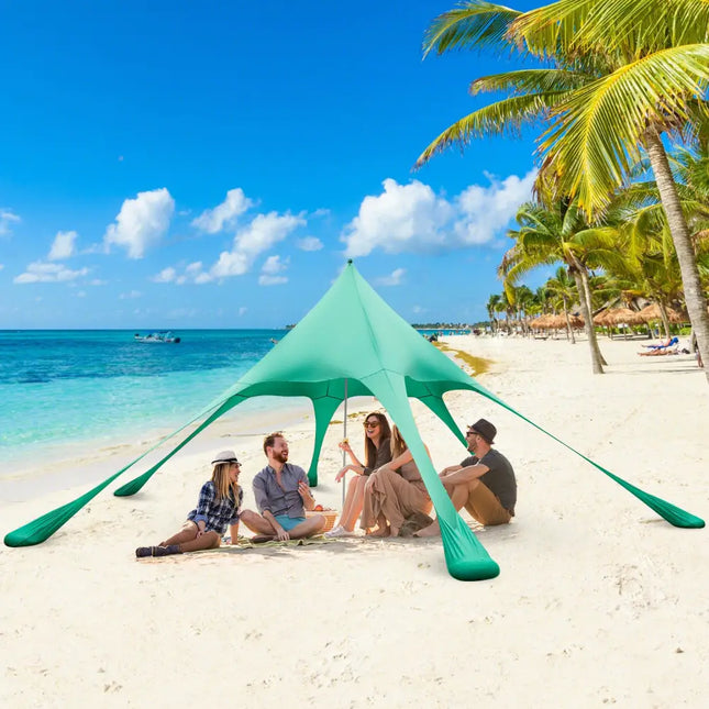 20 x 20 Feet Beach Canopy Tent with UPF50+ Sun Protection and Shovel-Green - Green - Canopies