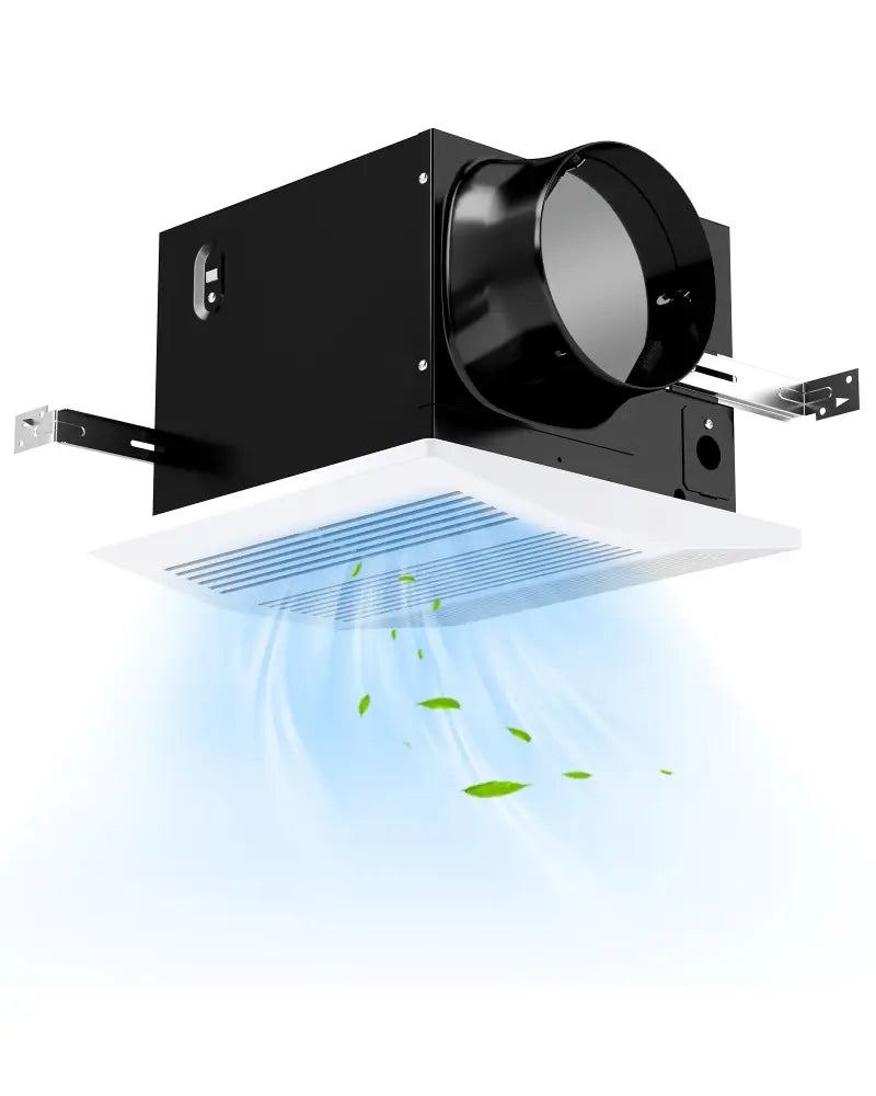 200 CFM Bathroom Exhaust Fan with Metal Housing and 6 Inches Duct for 200 Sq.Ft - White - Ventilation Fans