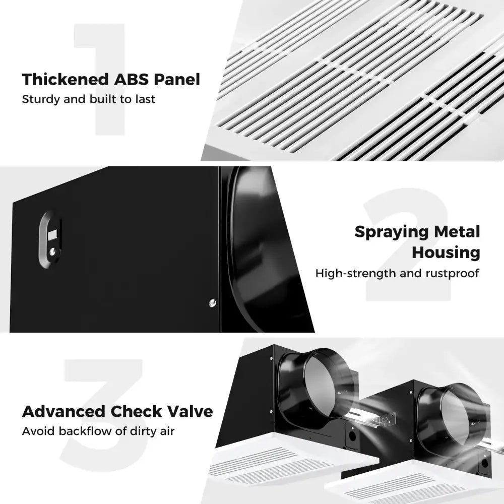 200 CFM Bathroom Exhaust Fan with Metal Housing and 6 Inches Duct for 200 Sq.Ft Costway