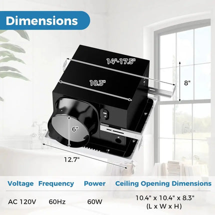 200 CFM Bathroom Exhaust Fan with Metal Housing and 6 Inches Duct for 200 Sq.Ft Costway