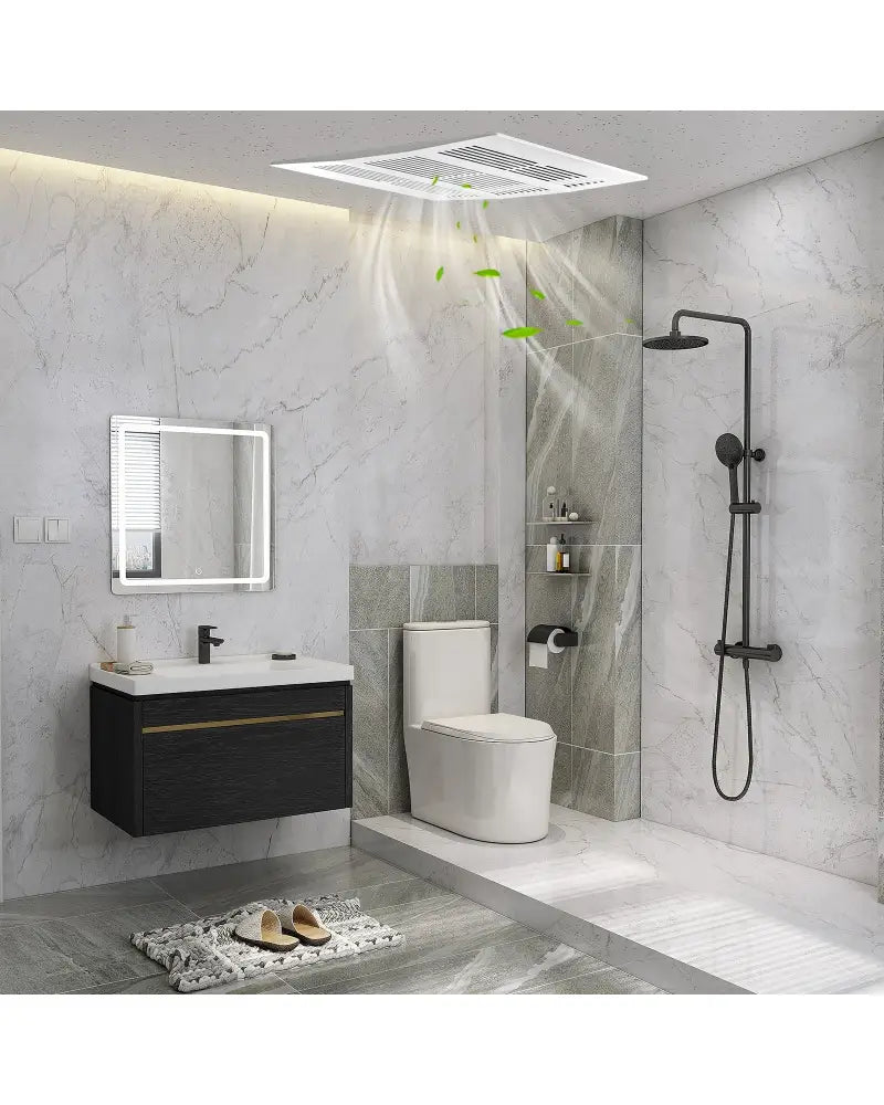 200 CFM Bathroom Exhaust Fan with Metal Housing and 6 Inches Duct for 200 Sq.Ft - White - Ventilation Fans