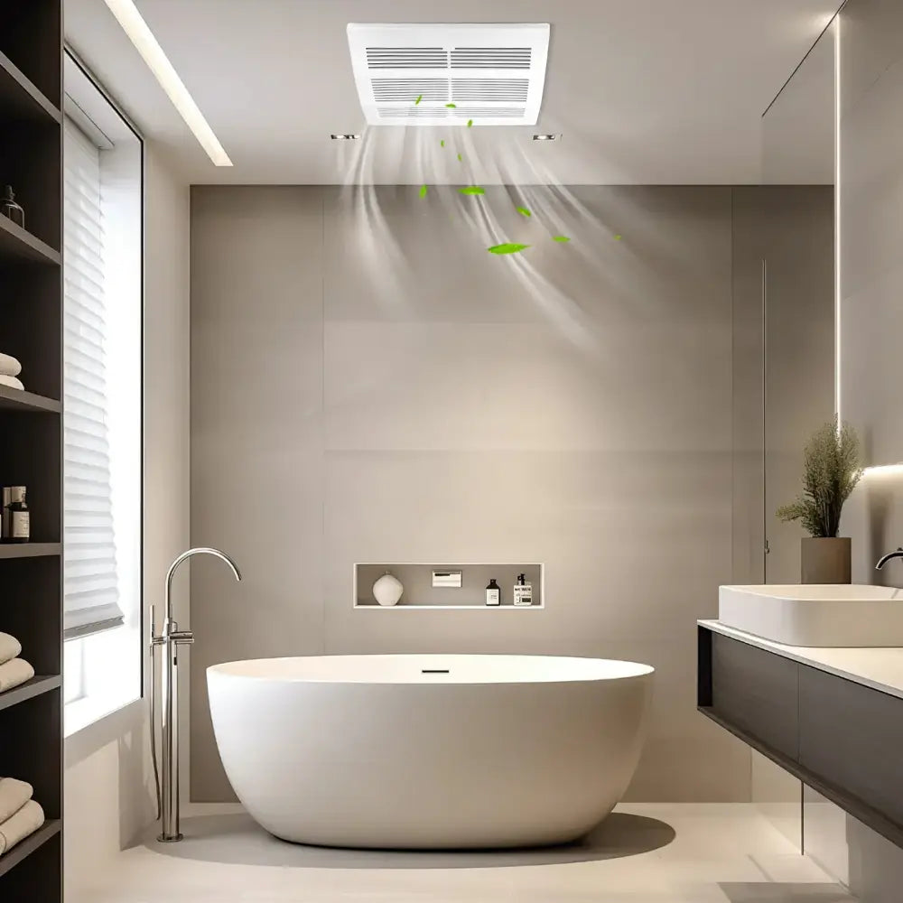200 CFM Bathroom Exhaust Fan with Metal Housing and 6 Inches Duct for 200 Sq.Ft - White - Ventilation Fans