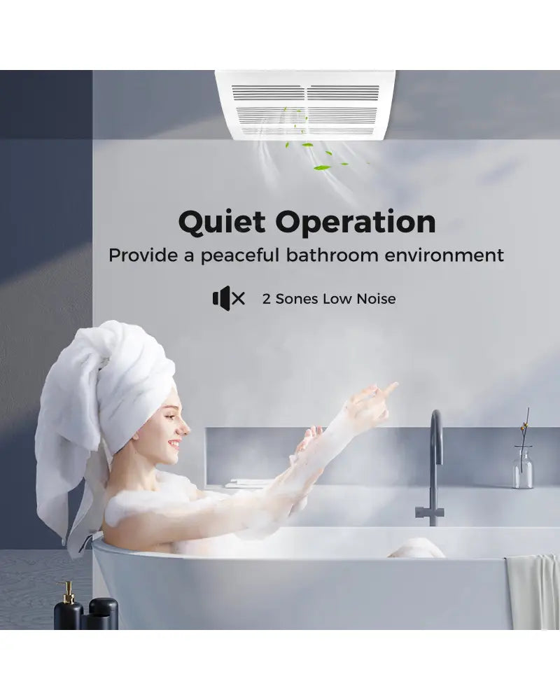 200 CFM Bathroom Exhaust Fan with Metal Housing and 6 Inches Duct for 200 Sq.Ft - White - Ventilation Fans