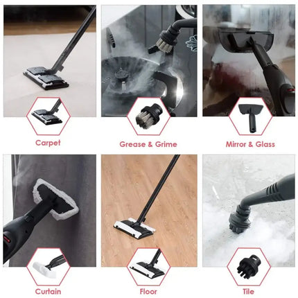 2000W Heavy Duty Multi-purpose Steam Cleaner Mop with Detachable Handheld Unit-Red Costway