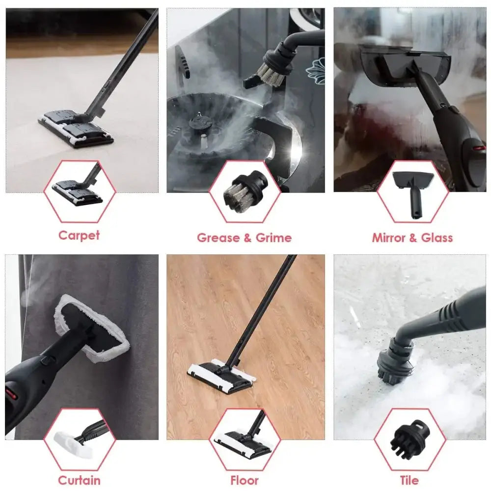 2000W Heavy Duty Multi-purpose Steam Cleaner Mop with Detachable Handheld Unit-Red Costway