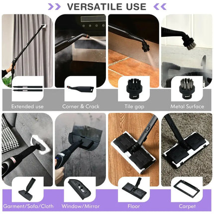 2000W Heavy Duty Multi-purpose Steam Cleaner Mop with Detachable Handheld Unit-Purple Costway