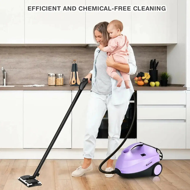 2000W Heavy Duty Multi-purpose Steam Cleaner Mop with Detachable Handheld Unit-Purple Costway