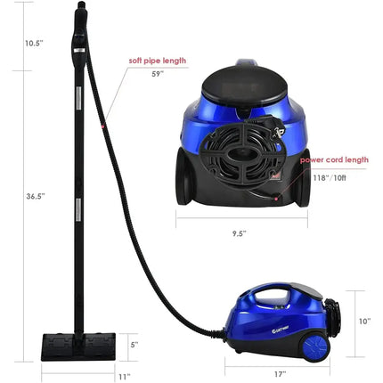 2000W Heavy Duty Multi-purpose Steam Cleaner Mop with Detachable Handheld Unit-Blue Costway