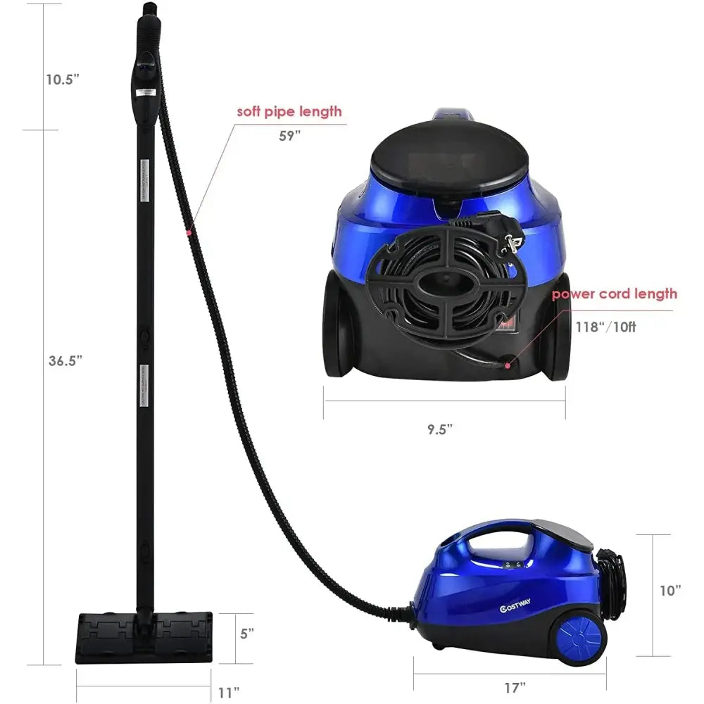 2000W Heavy Duty Multi-purpose Steam Cleaner Mop with Detachable Handheld Unit-Blue Costway