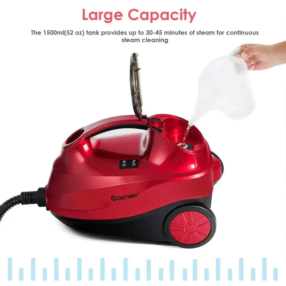 2000W Heavy Duty Multi-purpose Steam Cleaner Mop with Detachable Handheld Unit-Red Costway