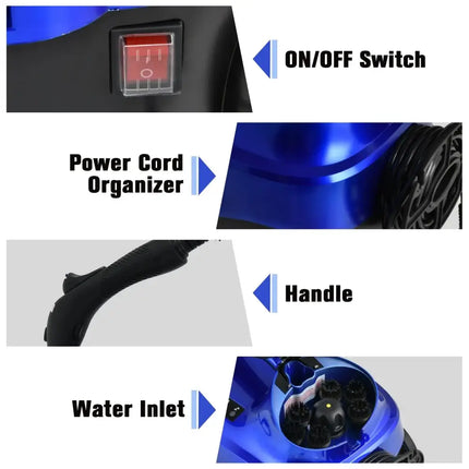 2000W Heavy Duty Multi-purpose Steam Cleaner Mop with Detachable Handheld Unit-Blue Costway