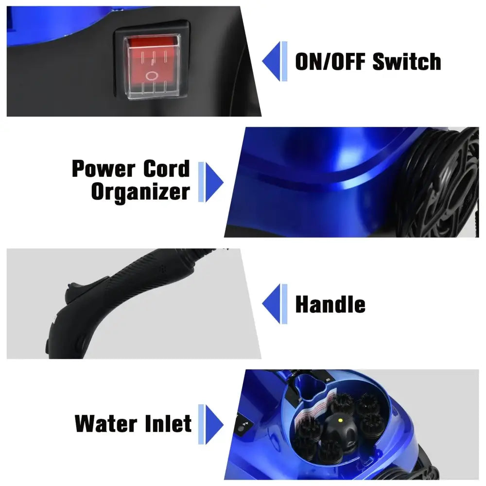 2000W Heavy Duty Multi-purpose Steam Cleaner Mop with Detachable Handheld Unit-Blue Costway