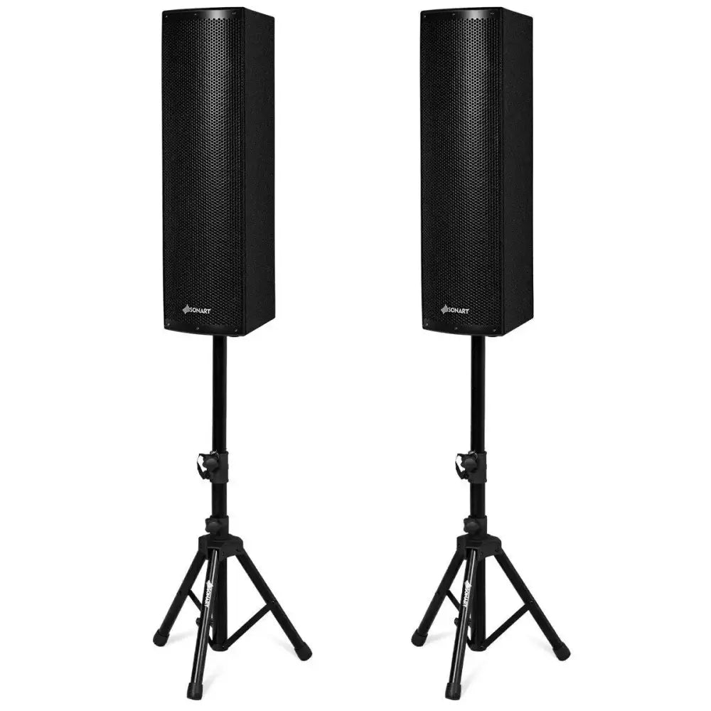 2000W Set of 2 Bi-Amplified Speakers with USB/SD Card Input Costway