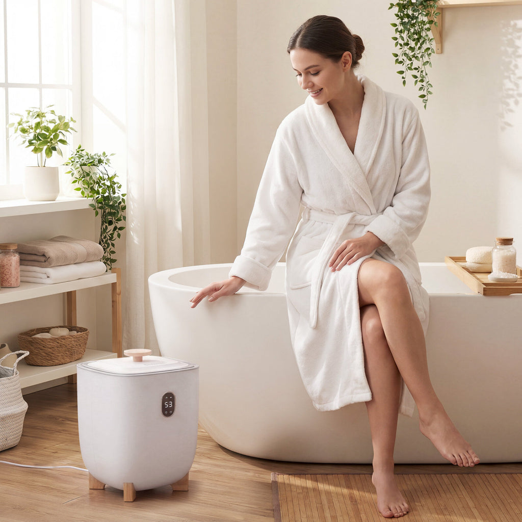 20L Towel Warmer Bucket with PTC Air Heater for Rapid and Even Heating-White