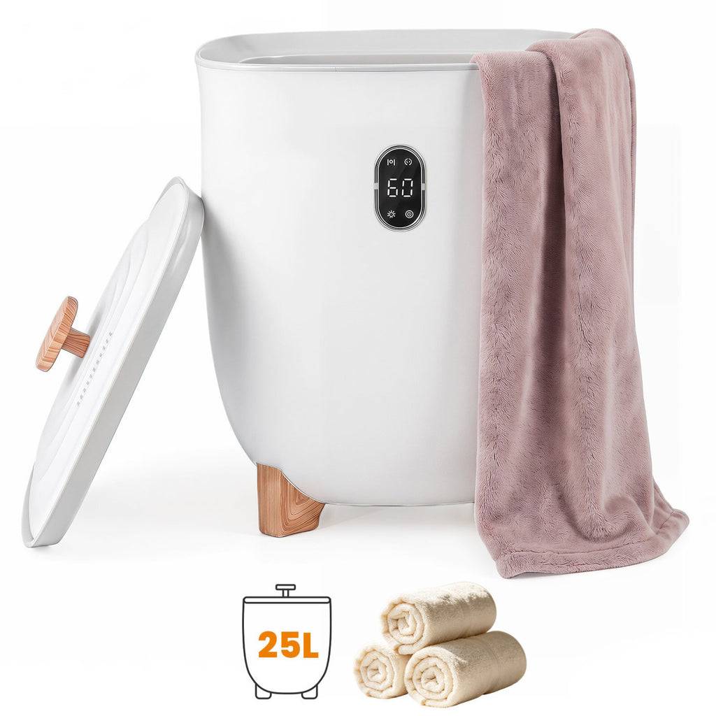 20L Towel Warmer Bucket with PTC Air Heater for Rapid and Even Heating-White