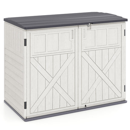 20 Cu.Ft Horizontal Resin Storage Shed with Adjustable Shelf-White